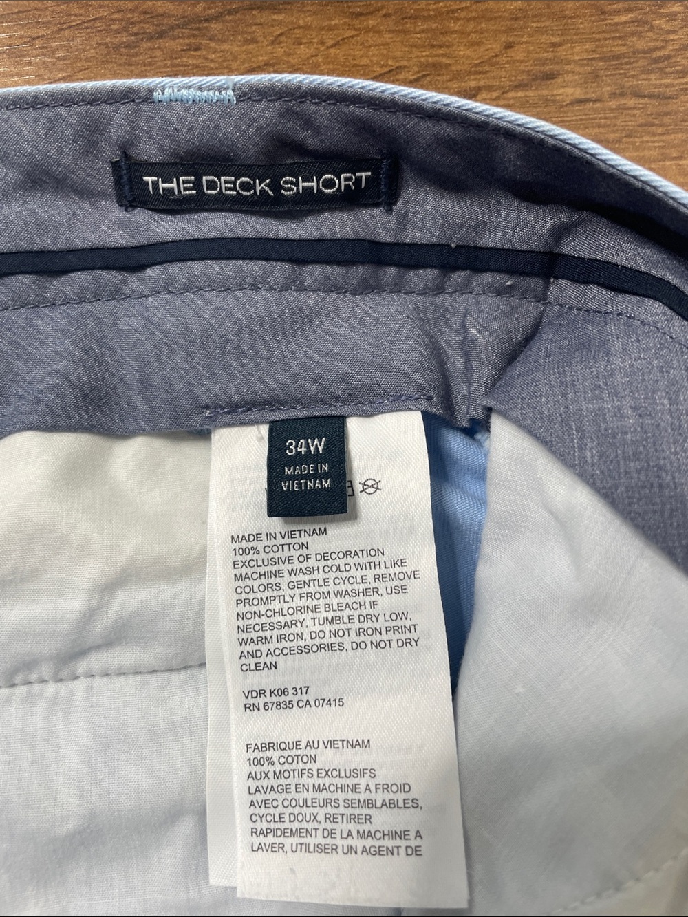 Nautical flat front shorts light blue 34w - Picture 4 of 7
